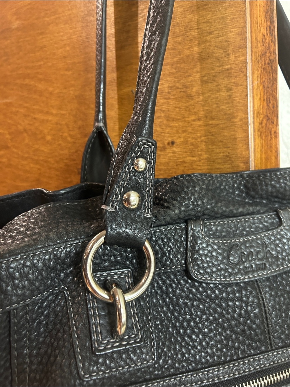 Authentic Coach Penelope Black Pebbled
Leather Carryall Tote Bag - Style F14682 - Picture 12 of 16